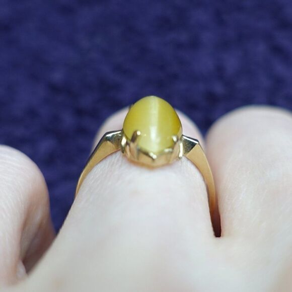 cat's eye citrine in 10K YG - Picture 4 of 6